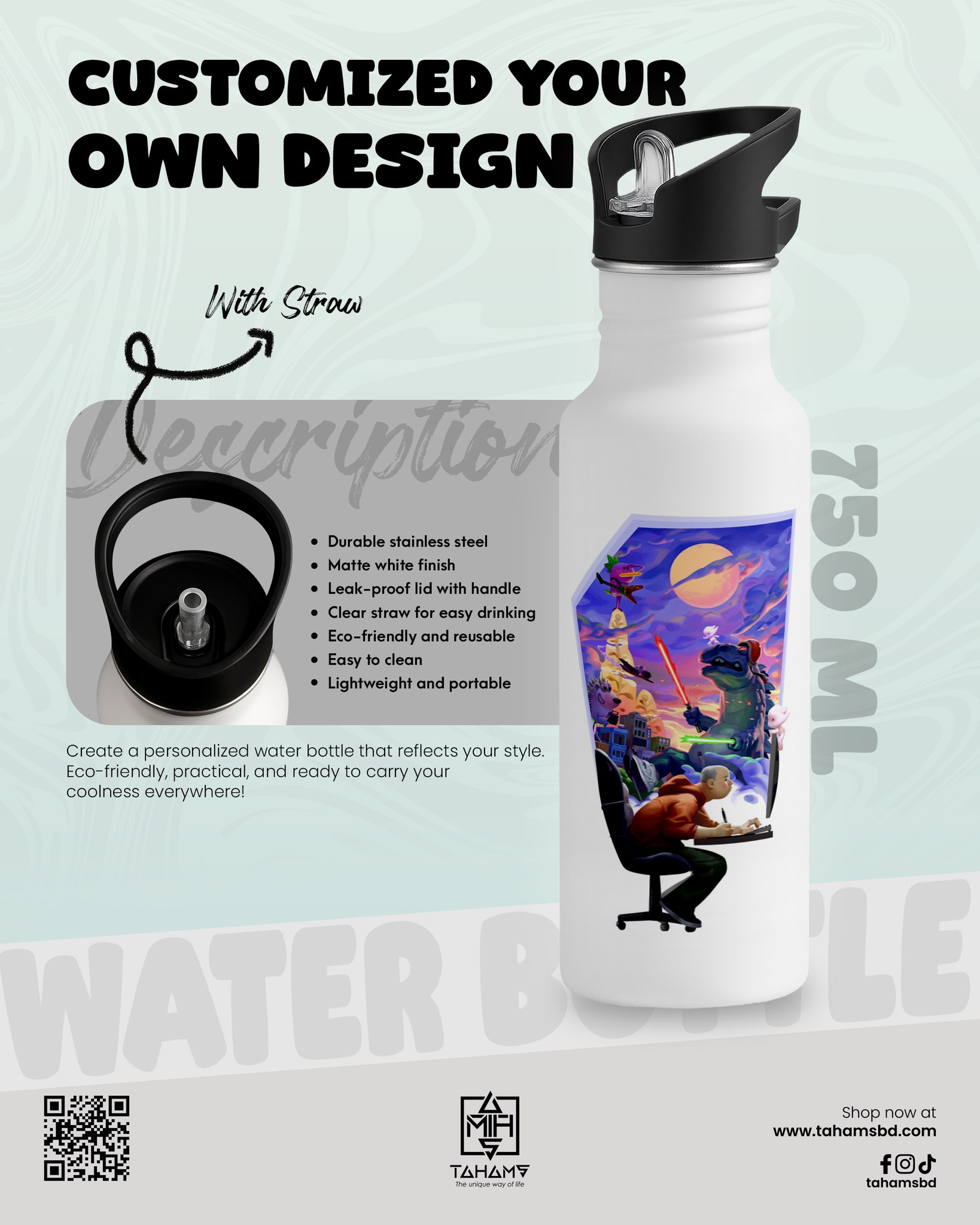 Custom 750ML Water Bottle   - photo 1